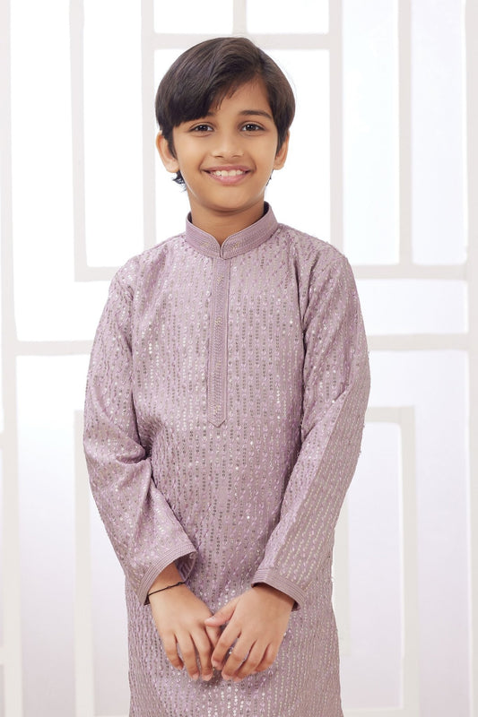 Lavender Sequin Kurta for Boys for Weddings and Celebrations - Mangaldeep NX