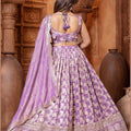 Lavender Silk Bridal Lehenga Choli with Zari and Sequin Embroidery - Mangaldeep NX