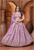 Lavender Silk Bridal Lehenga Choli with Zari and Sequin Embroidery - Mangaldeep NX
