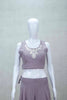 Lavender Silk Crop Top Sharara Set with Embroidered Jacket - Mangaldeep NX