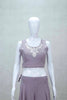 Lavender Silk Crop Top Sharara Set with Embroidered Jacket - Mangaldeep NX
