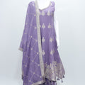 Lavender Sleeveless Anarkali Suit Set with Gota Patti Embroidery and Dupatta Festive Ethnic Wear for Women - Mangaldeep NX