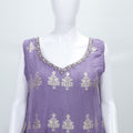 Lavender Sleeveless Anarkali Suit Set with Gota Patti Embroidery and Dupatta Festive Ethnic Wear for Women - Mangaldeep NX
