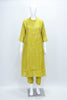 Lime Green Silk Blend Kurta Set with Mirror Work Dupatta - Mangaldeep NX