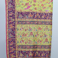 Lime Yellow Printed Saree with Colorful Rajasthani Folk Art and Tassel Pallu - Mangaldeep NX