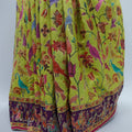 Lime Yellow Printed Saree with Colorful Rajasthani Folk Art and Tassel Pallu - Mangaldeep NX