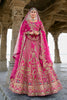 Lovely Fuchsia Pink Bridal Lehenga Choli with Heavy Zari and Intricate Embroidery - Mangaldeep NX