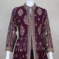 Luxurious Maroon Floor - Length Embroidered Jacket Lehenga Choli - Mangaldeep NX
