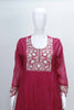 Magenta Chikankari Cotton Kurta Set with Embroidered Dupatta for Women - Mangaldeep NX