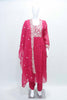 Magenta Chikankari Cotton Kurta Set with Embroidered Dupatta for Women - Mangaldeep NX