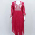 Magenta Chikankari Cotton Kurta Set with Embroidered Dupatta for Women - Mangaldeep NX