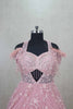 Majesty Pink Feathered Net Gown with Floral Sequin Embroidery - Mangaldeep NX