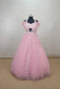 Majesty Pink Feathered Net Gown with Floral Sequin Embroidery - Mangaldeep NX