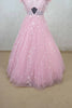 Majesty Pink Feathered Net Gown with Floral Sequin Embroidery - Mangaldeep NX