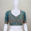 Majesty Teal Blue Embroidered Wedding Lehenga Choli - Mangaldeep NX