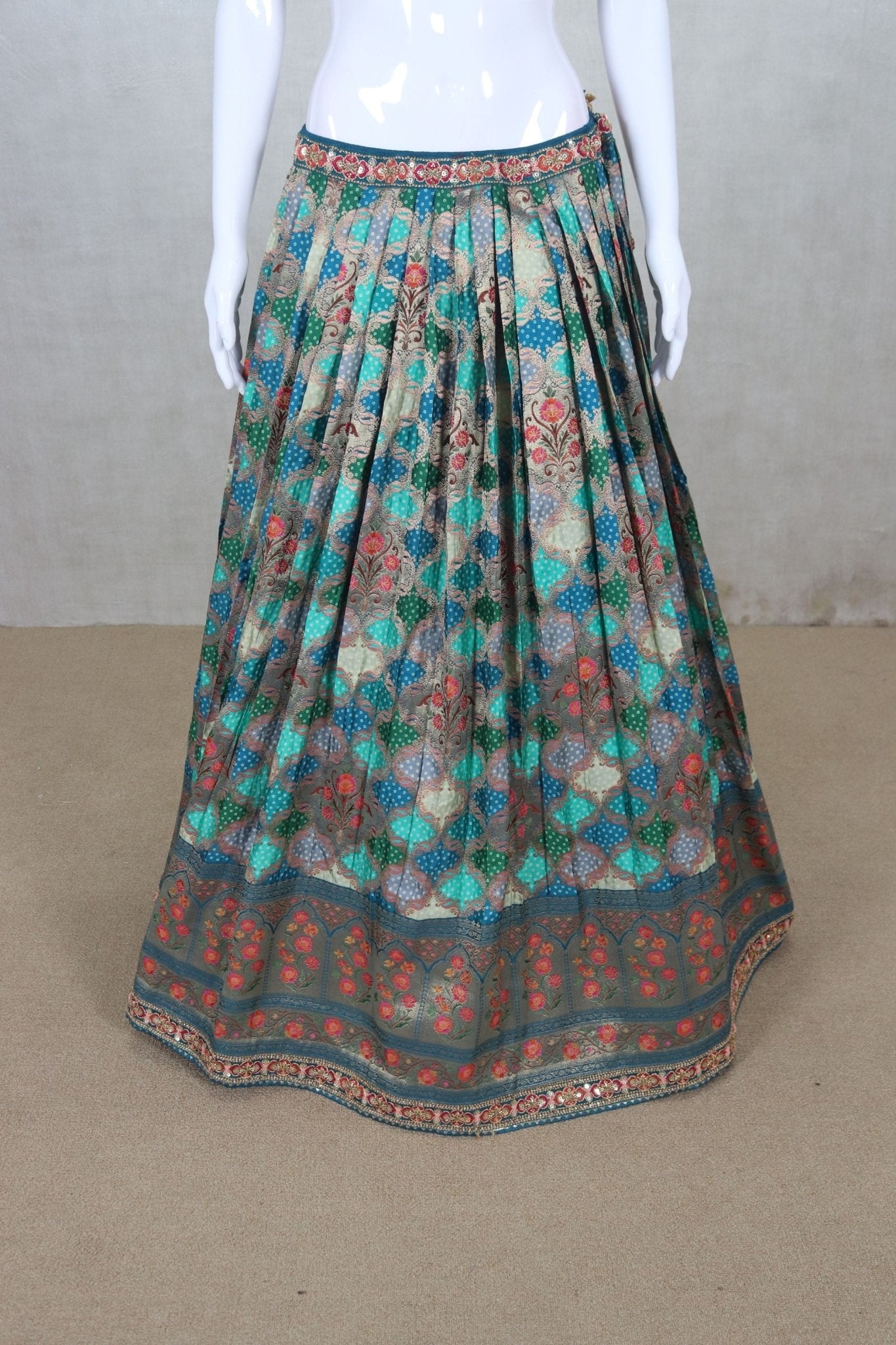 Majesty Teal Blue Embroidered Wedding Lehenga Choli - Mangaldeep NX