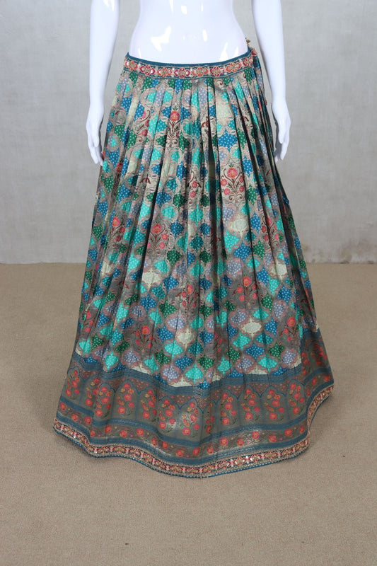 Majesty Teal Blue Embroidered Wedding Lehenga Choli - Mangaldeep NX