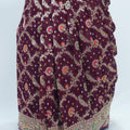 Maroon Banarasi Silk Saree with Multicolor Resham Embroidery Zari Work for Wedding Festive Wear - Mangaldeep NX