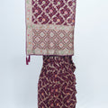 Maroon Banarasi Silk Saree with Multicolor Resham Embroidery Zari Work for Wedding Festive Wear - Mangaldeep NX
