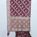 Maroon Banarasi Silk Saree with Multicolor Resham Embroidery Zari Work for Wedding Festive Wear - Mangaldeep NX