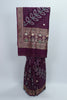 Maroon Bandhani Saree with Mirror Work and Zari Embroidered Border - Mangaldeep NX