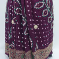 Maroon Bandhani Saree with Mirror Work and Zari Embroidered Border - Mangaldeep NX
