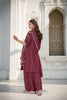 Maroon Chinon Embroidered Readymade Palazzo Suit with Dupatta - Mangaldeep NX