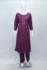 Maroon Embroidered Cotton Straight Suit Set with Matching Dupatta - Mangaldeep NX