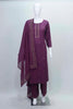 Maroon Embroidered Cotton Straight Suit Set with Matching Dupatta - Mangaldeep NX