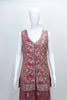 Maroon Floral Embroidered Kurta Palazzo Set with Zari Border and Matching Dupatta - Mangaldeep NX