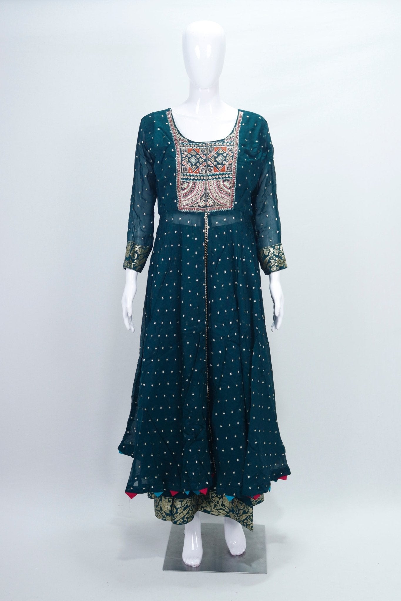 Maroon Heavy Embroidered Anarkali Kurta Set with Dupatta - Mangaldeep NX