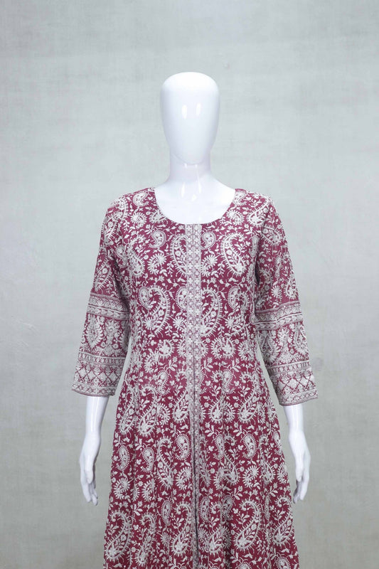 Maroon Heavy Embroidered Anarkali Kurta Sharara Set with Dupatta for Wedding Wear - Mangaldeep NX