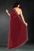 Maroon Sequin Embellished Party Wear Fandy Silk Saree with Golden Scallop Border - Mangaldeep NX