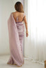 Mauve Organza Silk Saree with Golden Embroidered Border - Mangaldeep NX