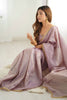 Mauve Organza Silk Saree with Golden Embroidered Border - Mangaldeep NX