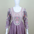 Mauve Pink Floral Embroidered Anarkali Suit with Matching Dupatta - Mangaldeep NX