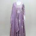 Mauve Pink Floral Embroidered Anarkali Suit with Matching Dupatta - Mangaldeep NX