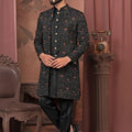 Men's Black Embroidered Indo - Western Outfit for Weddings and Festive Celebrations - Mangaldeep NX