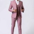 Men's Dusty Pink 3 - Piece Slim Fit Wedding & Party Suit Set - Mangaldeep NX