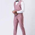 Men's Dusty Pink 3 - Piece Slim Fit Wedding & Party Suit Set - Mangaldeep NX