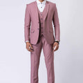 Men's Dusty Pink 3 - Piece Slim Fit Wedding & Party Suit Set - Mangaldeep NX