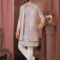 Men's Multicolor Sequined Indo - Western Outfit for Weddings and Festive Celebrations - Mangaldeep NX