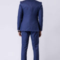 Men's Navy Blue 3 - Piece Party Wear Tuxedo Suit with Bow Tie - Mangaldeep NX