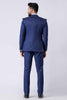 Men's Navy Blue 3 - Piece Party Wear Tuxedo Suit with Bow Tie - Mangaldeep NX