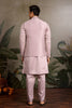 Men's Pink Mirror Embroidered Art Silk Kurta with Matching Pyjama - Mangaldeep NX