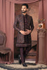 Men's Wine Embroidered Indo - Western Outfit for Weddings and Festive Occasions - Mangaldeep NX