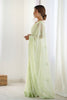 Mint Green Georgette Saree with Sequin Embellishments and Designer Blouse - Mangaldeep NX