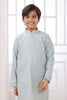 Mint Green Mirror Festive Wear Embroidered Kurta Pajama Set for Boys - Mangaldeep NX