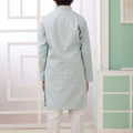 Mint Green Mirror Festive Wear Embroidered Kurta Pajama Set for Boys - Mangaldeep NX