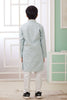 Mint Green Mirror Festive Wear Embroidered Kurta Pajama Set for Boys - Mangaldeep NX